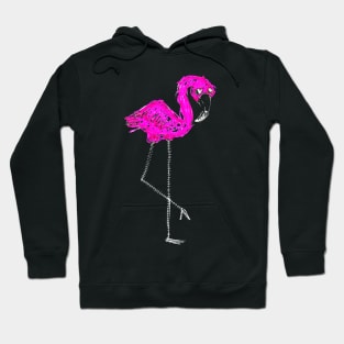 Flamingo Doodle White Hoodie